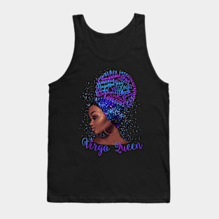 Virgo Girl Shirt Black Queen Was Born in Virgo Birthday Gifts Tank Top